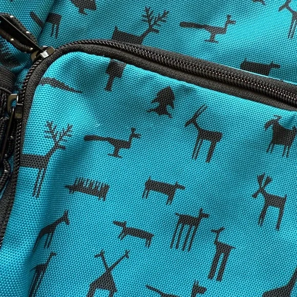 Burton Blue and Black Backpack with Geometric Design RARE PATTERN - Picture 4 of 5